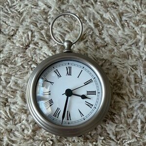 Pottery Barn Classic Silver Clock